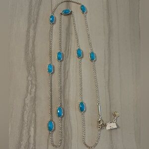 Kendra Scott Kellie Turquoise long strand necklace in gold